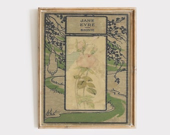 Jane Eyre Vintage Book Cover Fine Art Print, Charlotte Bronte Book Cover Poster, Vintage Book Cover Poster,  Antique Book Giclee Print