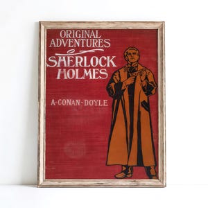 Sherlock Holmes Print, Vintage Book Cover Fine Art, Classic Detective Wall Decor, Arthur Conan Doyle Gift,  Literary Girl Poster Dorm