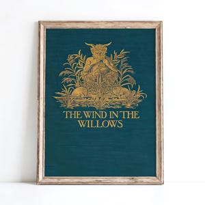 The Wind in the Willows Poster Print, Fantasy Literary Girl Dorm, Grahame Book Cover Fine Art, Animal Friends Nursery, Cozy Reader Gift