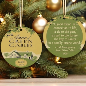 Personalized Anne of Green Gables Ornament Ceramic, L.M. Montgomery Best Friend Quote Ornament, Anne Shirley Gift for Book Club Friendship