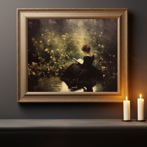 Arte mural de primavera espeluznante de Whimsigoth, póster de estilo cottagecore de Moody Dark Academia, decoraciones de Whimsigothic