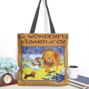 Wonderful Wizard of Oz Tote Bag Featuring Classic Oz Book Covers, Retro Oz Movie Fans Present, Gift for Glinda Wicked Witch Lover