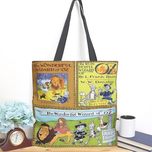 Wonderful Wizard of Oz Tote Bag Featuring Classic Oz Book Covers, Retro Oz Movie Fans Present, Gift for Glinda Wicked Witch Lover