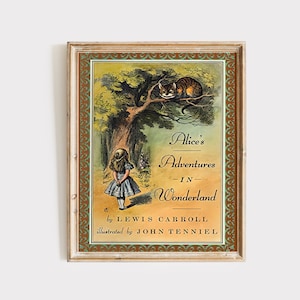Alice in Wonderland Book Cover Wall Art, Alice in Wonderland Decor, Fairytale Nursery Poster, Lewis Carroll Art