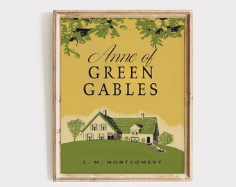 Anne of Green Gables Wall Art, LM Montgomery Vintage Book Cover Fine Art Print  Room Decor, Anne Shirley Poster, Literary Wall Art