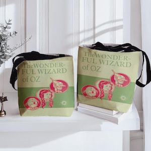 Wonderful Wizard of Oz Tote Bag Featuring Classic Oz Book Covers, Retro Oz Movie Fans Present, Gift for Glinda Wicked Witch Lover