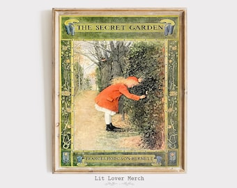 Vintage Cottagecore Book Cover Fine Art Print of The Secret Garden, Bookworm Gift Literary Wall Art Giclee Print