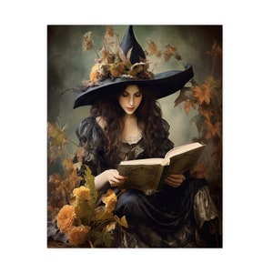 Póster de bruja de estilo cottagecore oscuro de Whimsigoth, arte mural de brujas, póster de Dark Academia, decoración de witchcore, póster de bruja de estilo cottagecore oscuro imagen 7
