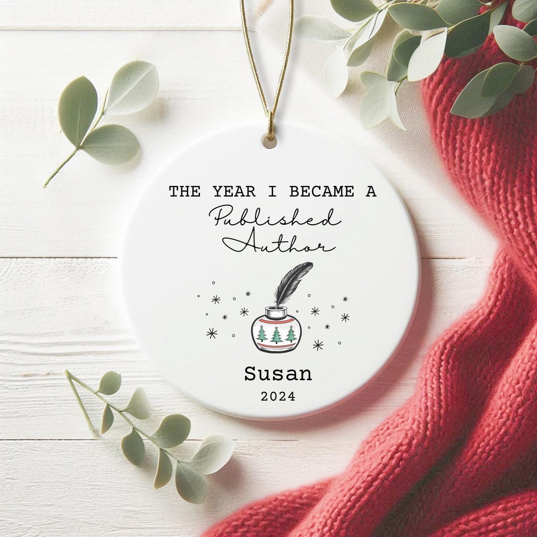 Personalized Published Author Ornament 2024 Ceramic , Custom Keepsake
