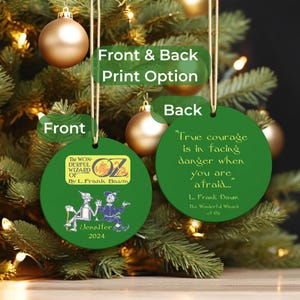 a christmas tree with ornaments hanging from it