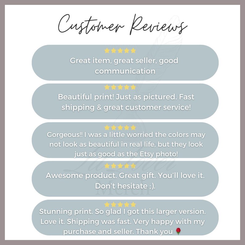 the customer review page for a website