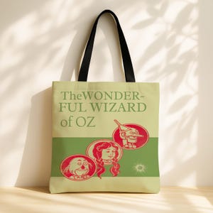 Wonderful Wizard of Oz Tote Bag Featuring Classic Oz Book Covers, Retro Oz Movie Fans Present, Gift for Glinda Wicked Witch Lover