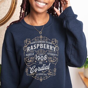 Anne of Green Gables Sweatshirt, Raspberry Cordial Prince Edward Island, Kindred Spirits Shirt, Bookworm Sweater Navy