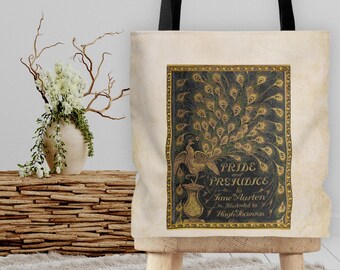 Pride and Prejudice Jane Austen Tote Bag, Dark Academia Aesthetic Tote, Book Merch, Book Tote, Book Lover Tote Bag, Tote Bag Books, Booktok