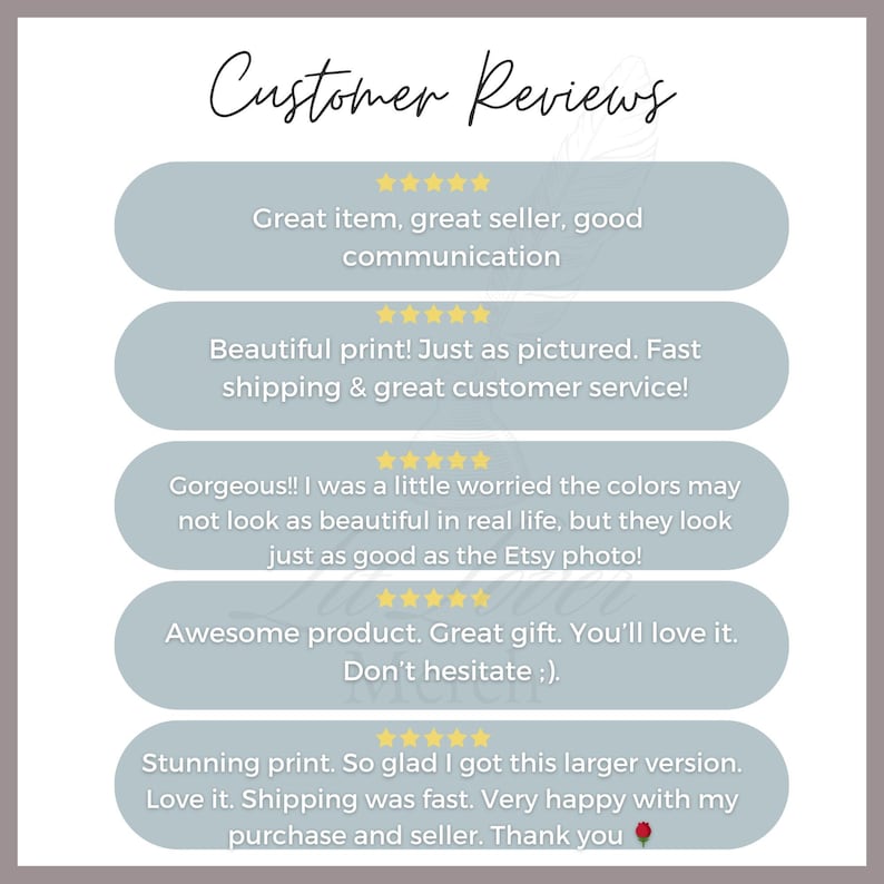 the customer review page for a website