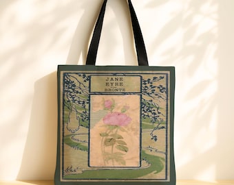 Jane Eyre Tote Bag, Charlotte Bronte Book Cover Tote, Literary Girl Gift, Librariancore Reading Tote, Bookish Cottagecore Gift for English