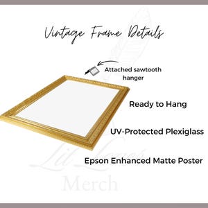 Vintage Style gold FRAMED Winter Dark Academia Poster Wall Art, Dark Cottagecore Snowy Academia Print Gift for Book Lovers at Christmas image 4