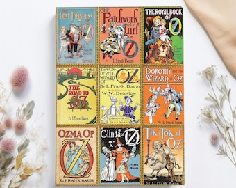 Cuaderno de tapa dura de El maravilloso mago de Oz con portadas clásicas de los libros de Oz, diario retro de Dorothy y Glinda Oz, regalo para adolescentes