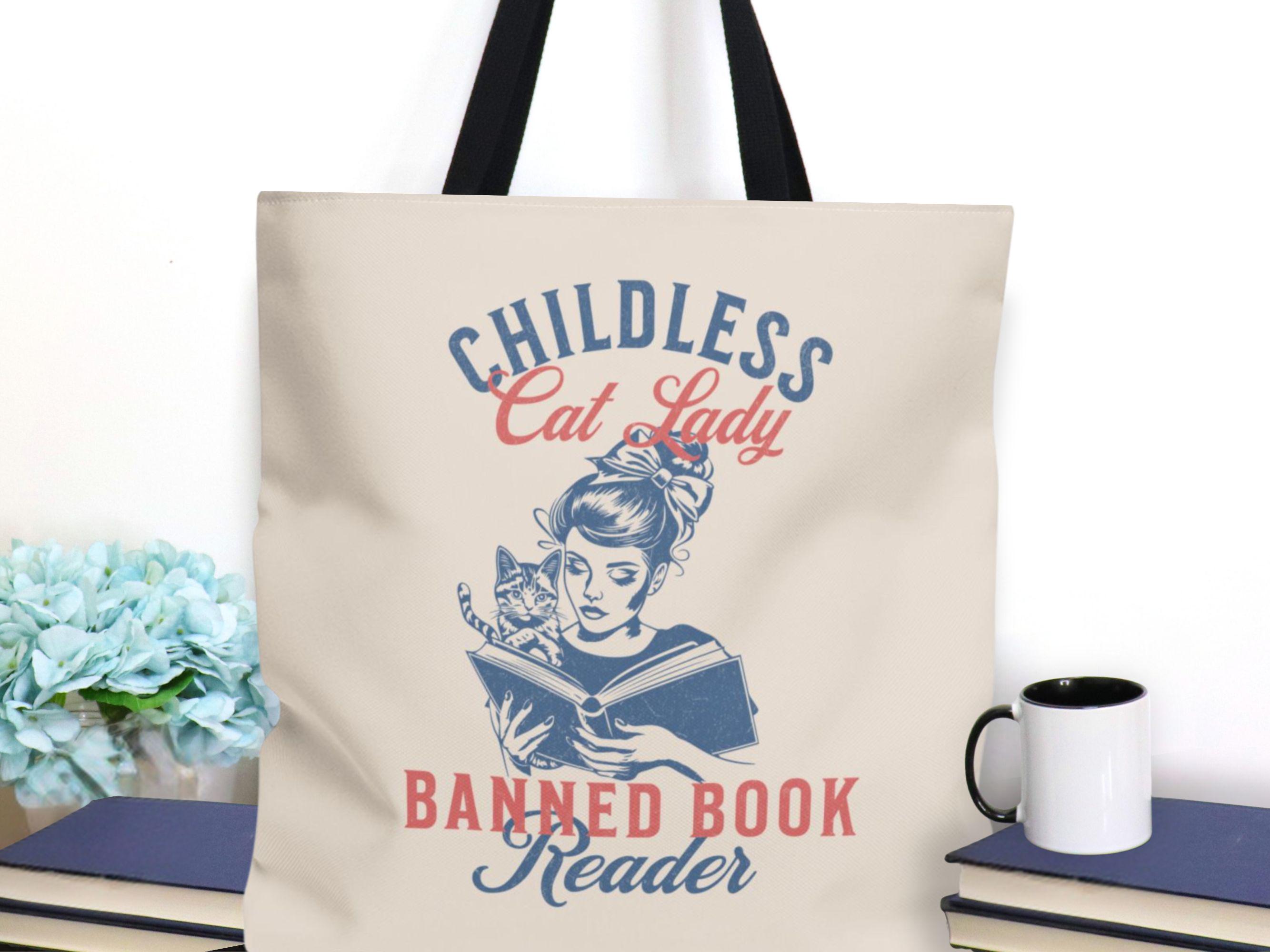 Childless Cat Lady Read Banned Books Tote for Election 2024 Feminist Womens Rights Bag Vote for First Madam President Tote Bag Etsy