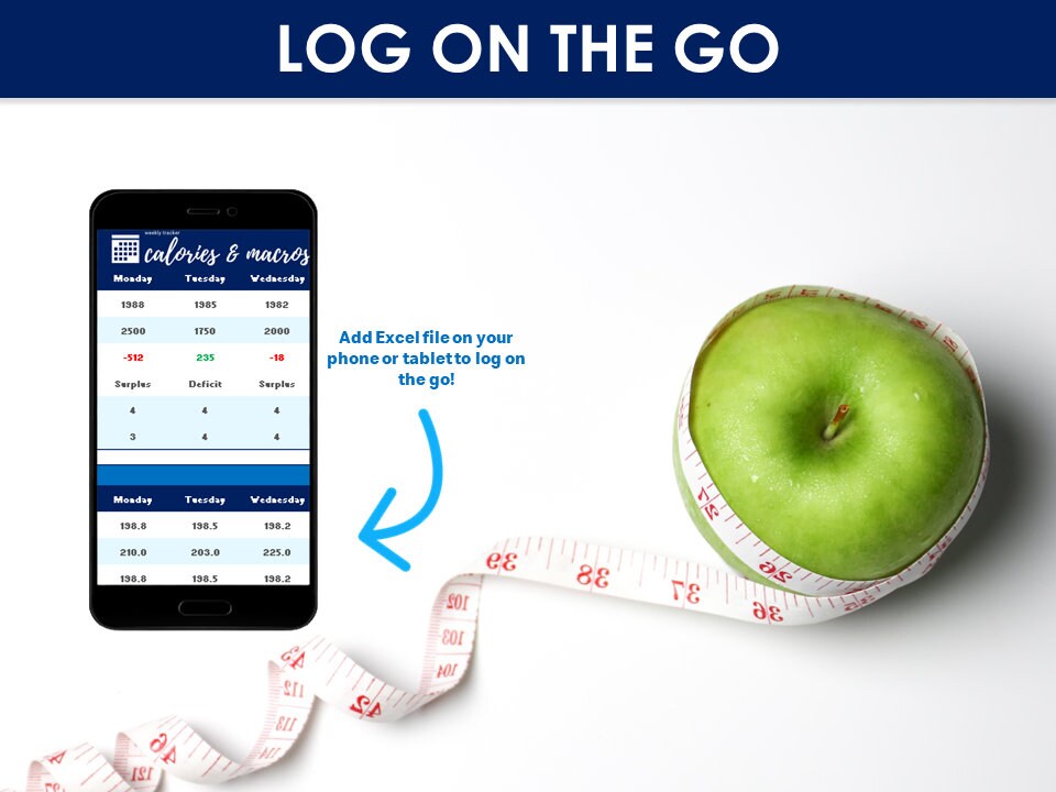 Calorie Calculator, Meal Plan Template, Macro Calorie Food Tracker