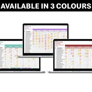 Three Color Spreadsheet Employee Attendance Tracker, Leave Tracker, Punctuality Tracker, Excel ...