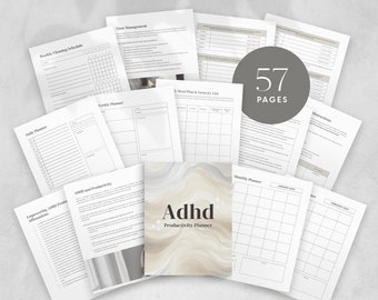 Adhd Planner Volwassene, Adhd Planner Afdrukbaar, ADHD Productiviteit Planner, adhd digitale planner, adhd dagelijkse planner, adhd levensplanner PDF