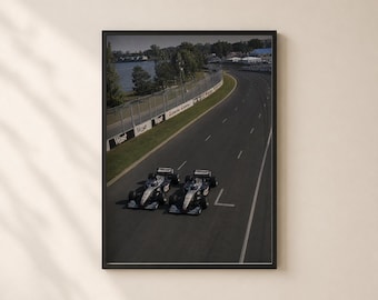 Hakkinen vs Coulthard Melbourne Grand Prix Duel Print, 1990s Formula 1 Racing Wall Art Poster, Digital Download