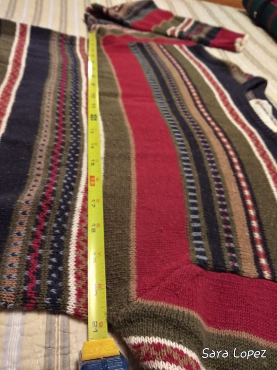 Ladies burgundy stripes knit sweater - large - image 6