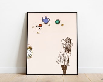 Alice in Wonderland PRINTABLE Art Watercolor Print Nursery - Etsy