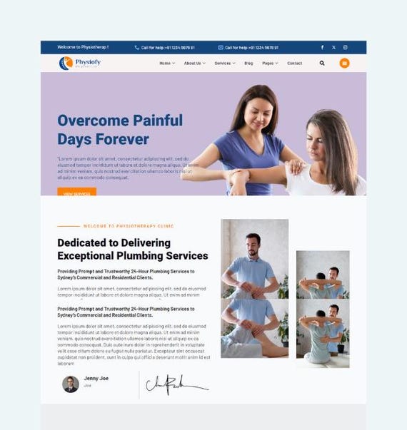 Physiofy: Physiotherapy Breakdance Template | Physical Therapy Website | WordPress Clinic Theme | Breakdance page builder pro