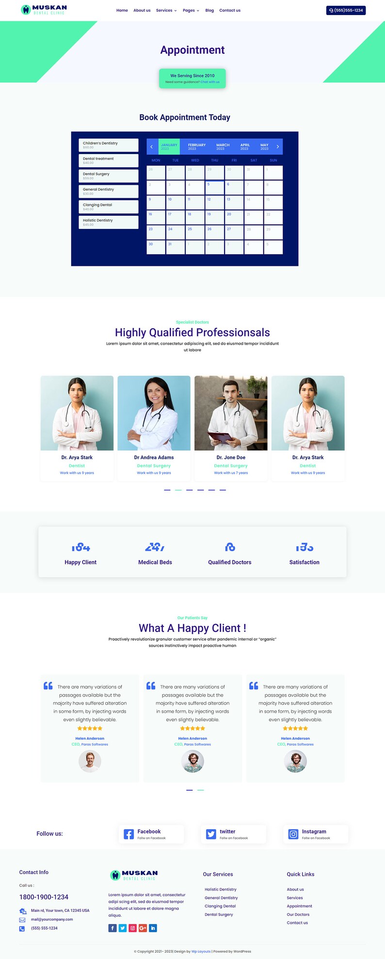 Dental Booking WordPress website  Wordpres child theme for Dental Service and booking