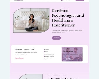 Sofia Ella Elementor Template Kit: Feminine Healthcare Website