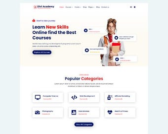 Divi Academy Child Theme: Tutor LMS & Event WordPress Theme
