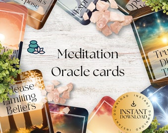 Elevate Your Meditation Practice with Our Original Collection Meditation Oracle Deck! Print at home card deck, spirituality, love and peace