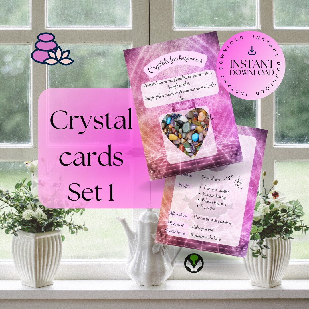 Deluxe Crystal Info Cards Empower Your Crystal Healing Etsy