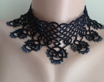 Tatted Lace Collar Choker Necklace