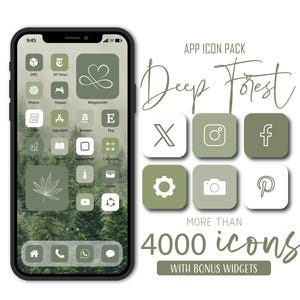 Deep Forest App icon pack, Green App Icon Set, iOS App Icon, Green App Icon Pack,  Android App Icon, Social Highlight Icon, Phone Wallpaper