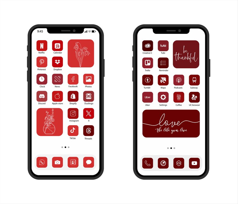 Cherry App Icons, App Icon Set, Ios App Icons, Pink App Icons, Android