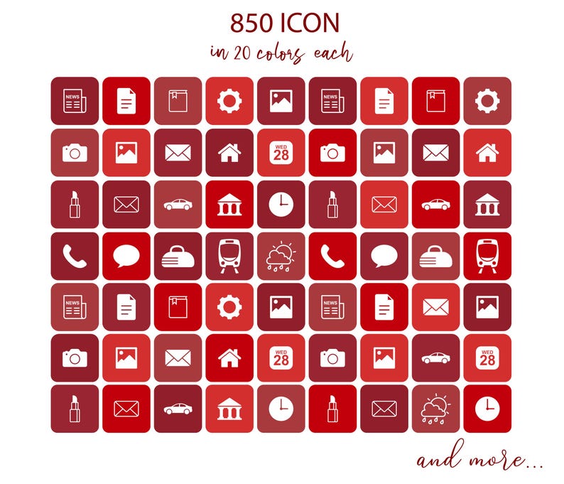 Cherry Red App Icons: Ios + Android, Social Highlight (digital Download ...