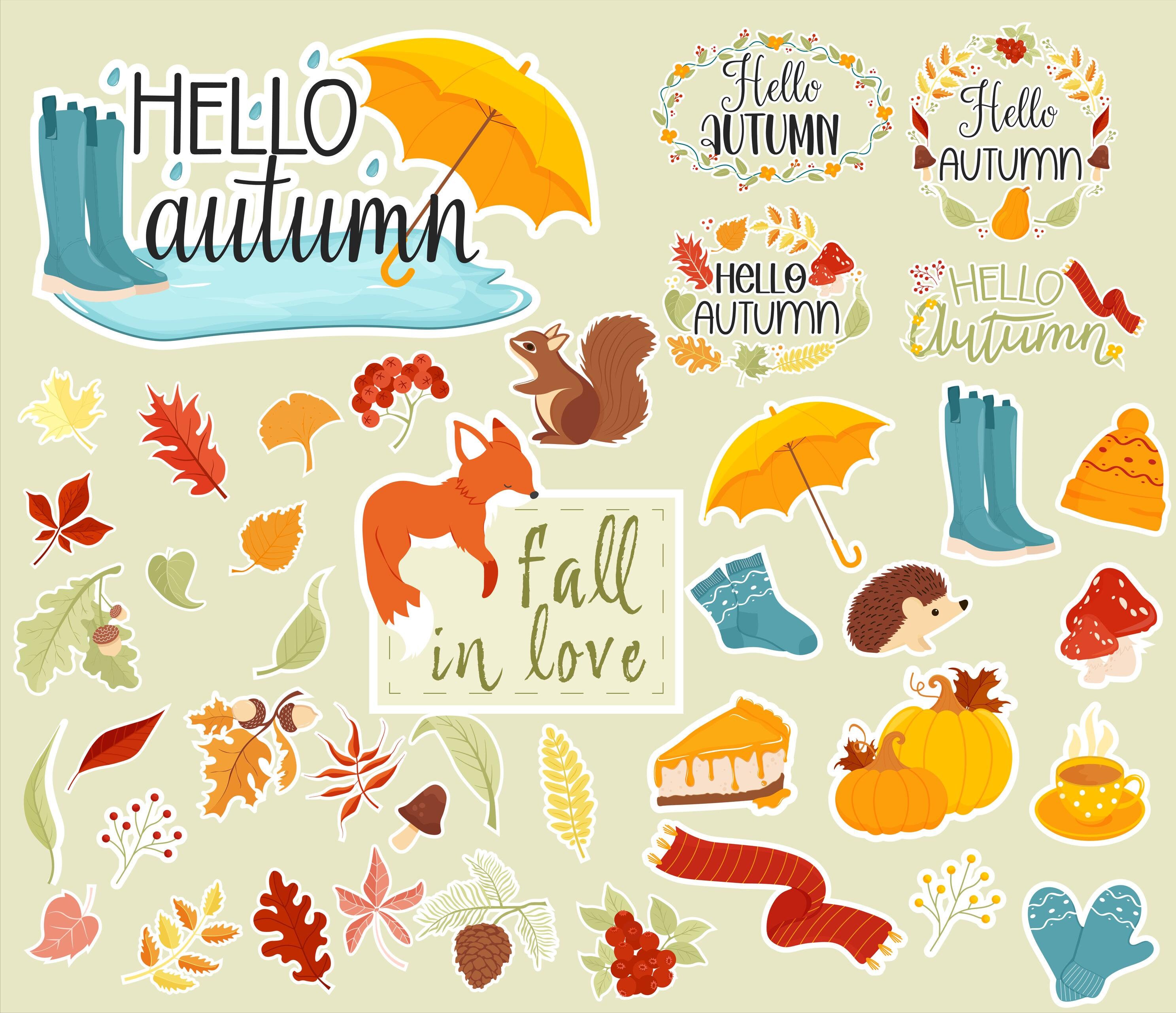 Autumn Sticker Set, Autumn Png File, Goodnotes Sticker Set, Printable ...