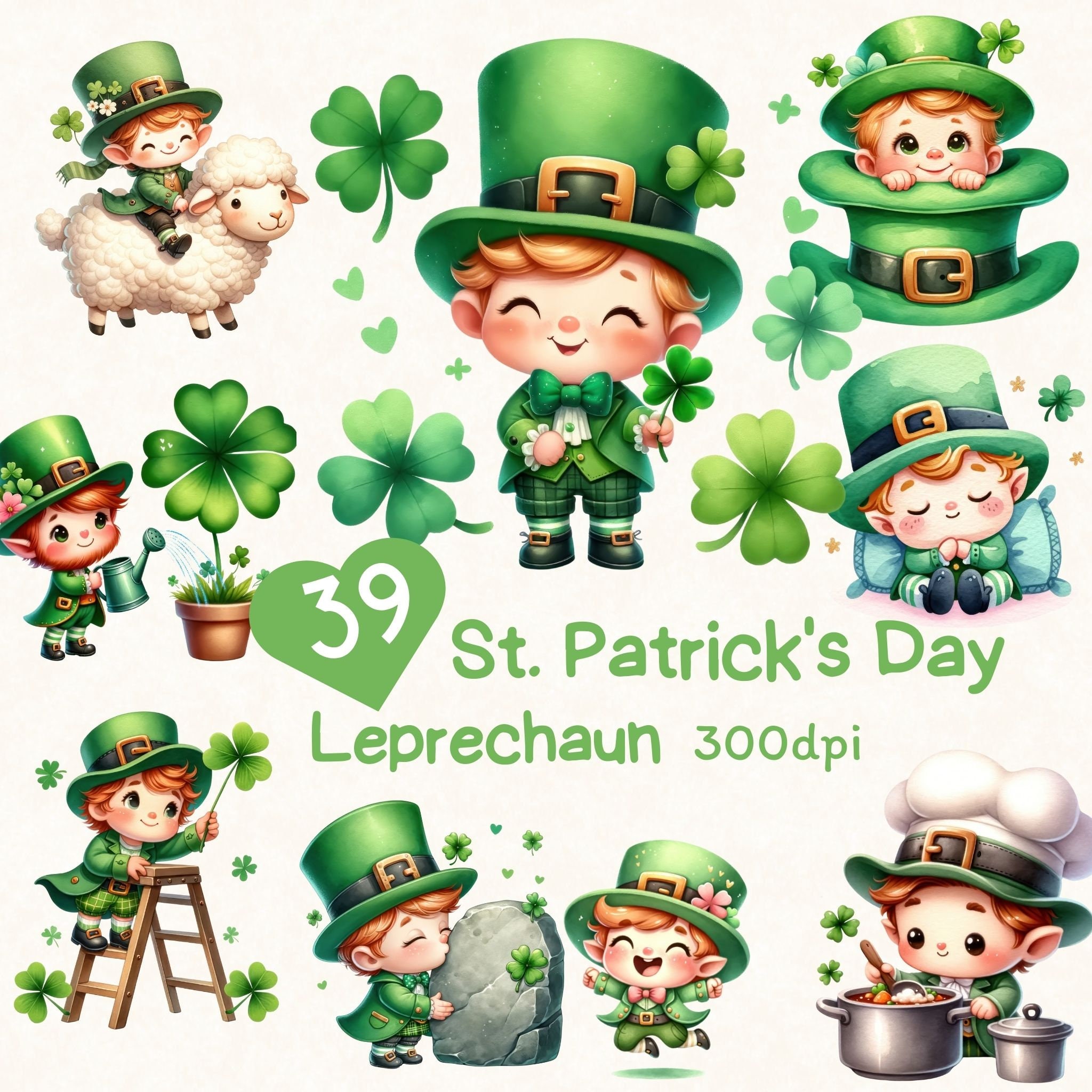 Cute Leprechaun Character PNG Clipart for St. Patrick's Day With Pot of ...