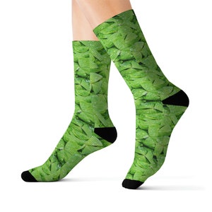 St. Patrick&#39;s Day Lucky Clover Canvas Sublimation Socks