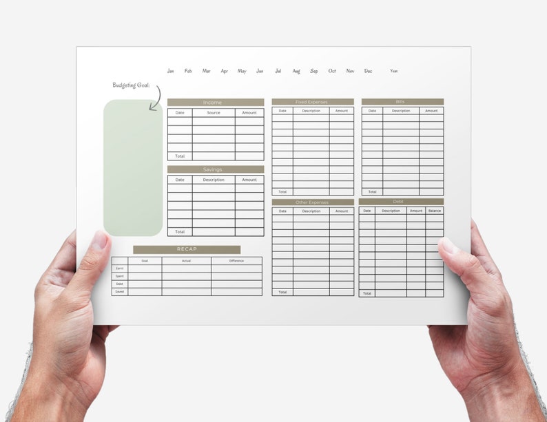 Printable Simple Budget Planner, Budget Planner, Monthly Budget Planner ...