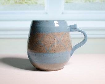 Blue & Gray Mug – Ceramic, Handmade, Hand Painted