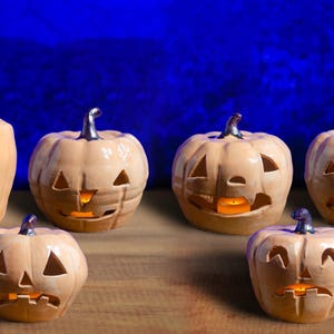 陶器製ジャック・オー・ランタン - かぼちゃのティーライトホルダー