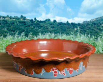 ヴィンテージ品【未使用】ポルトガル製 保存蓋付きパイ皿 ヴィンテージ品【未使用】ポルトガル製 保存蓋付きパイ皿 ヴィンテージ