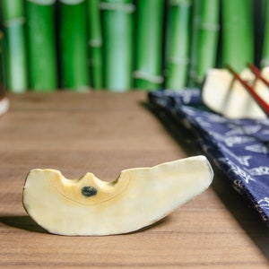 Set Of Porcelain Pear Chopstick Rests – Handmade Ceramic Fruit Knife Rests, Fruit Shaped Pen & Paintbrush Holder, Farmhouse Stoneware Decor