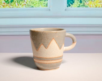 Minimalist Mountain Mug - Ceramic, Handmade, Hand Painted