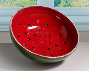 Ceramic Bowl W/Watermelon Design – Handmade, Hand Painted