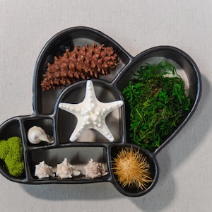 Black Curio Display Unit – Hand Built Ceramic Trinket Holder, Ceramic Wall Hanging, Keepsake Display, Ceramic Wall Art, Neutral Wall Decor